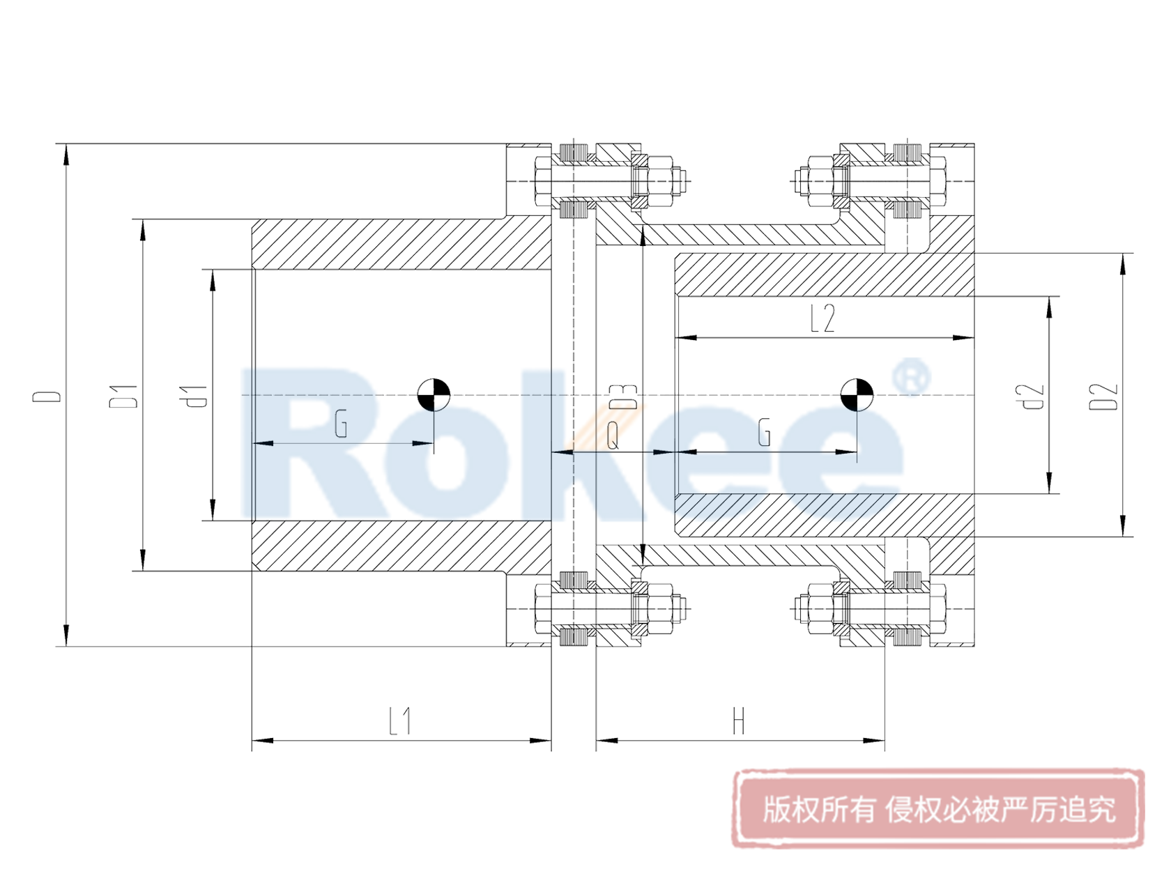 RLAR單軸套反裝金屬膜片聯(lián)軸器