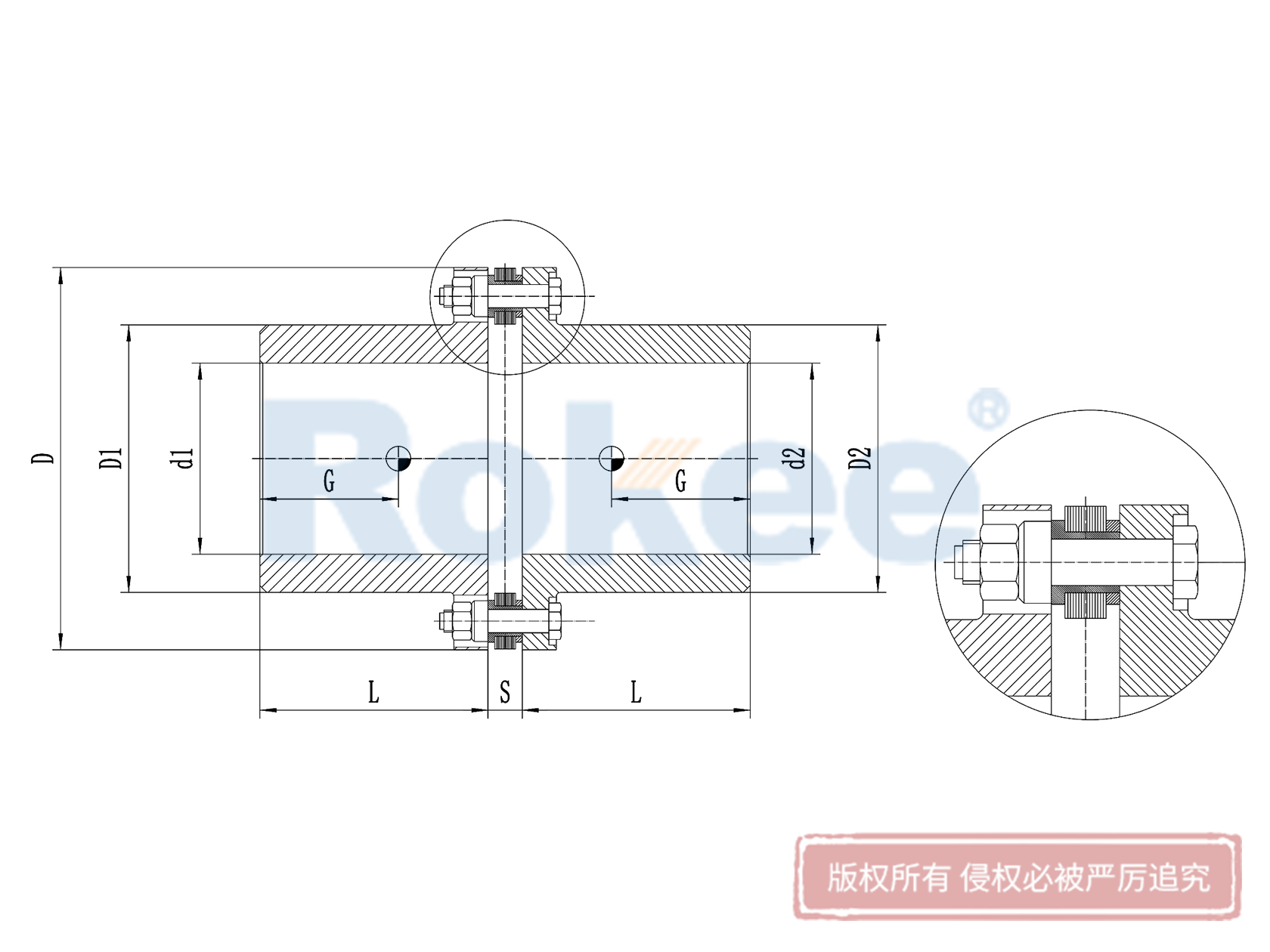 RLM標(biāo)準(zhǔn)單節(jié)小型金屬膜片聯(lián)軸器