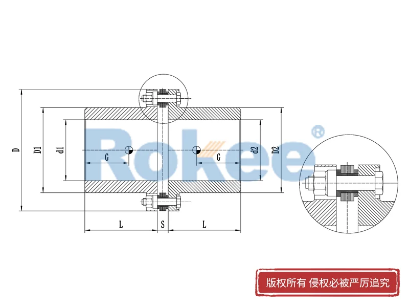 膜片聯(lián)軸器,RLM標(biāo)準(zhǔn)單節(jié)小型金屬膜片聯(lián)軸器