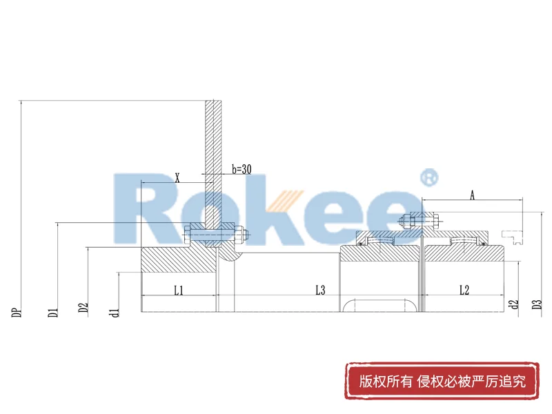 RODF帶分體制動盤型鼓形齒式聯(lián)軸器,鼓形齒式聯(lián)軸器加工工藝,Rokee