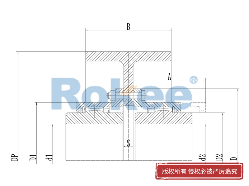 RODW制動輪型鼓形齒式聯(lián)軸器,鼓形齒式聯(lián)軸器加工工藝,Rokee