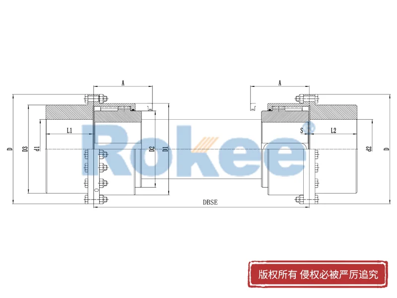 RODX鼓形齒式聯(lián)軸器,RODX中間接軸型鼓形齒式聯(lián)軸器